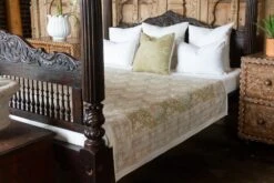 Olive Floral Block Print Cotton Bed Coverlet 14 Olive Floral Block Print Cotton Bed Coverlet -Coco & Wolf Shop olive floral block print cotton bed coverlet 0424