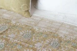 Olive Floral Block Print Cotton Bed Coverlet 12 Olive Floral Block Print Cotton Bed Coverlet -Coco & Wolf Shop olive floral block print cotton bed coverlet 9021