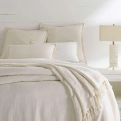 Pine Cone Hill By Annie Selke Amadora Linen Ivory Coverlet, King