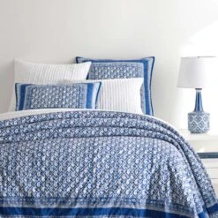 Pine Cone Hill By Annie Selke Batik Blue Coverlet, King