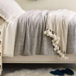 Pine Cone Hill By Annie Selke Elsa Grey Matelasse Coverlet, Full/Queen -Coco & Wolf Shop pine cone hill by annie selke elsa grey matelasse coverlet fullqueen 1708