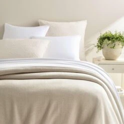Pine Cone Hill By Annie Selke Herringbone White/Ivory Blanket, King