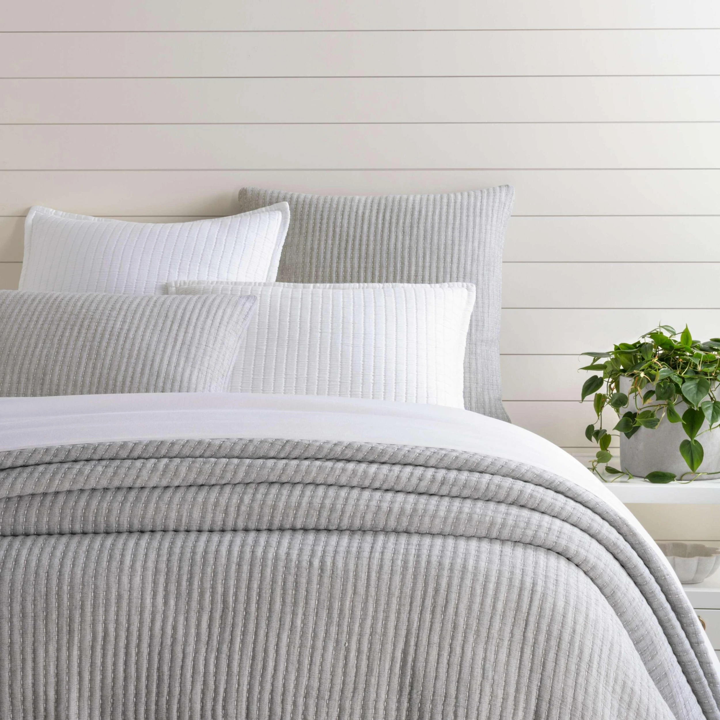 Pine Cone Hill By Annie Selke Pick Stitch Grey Matelasse Coverlet, Twin 3 Pine Cone Hill By Annie Selke Pick Stitch Grey Matelasse Coverlet, Twin