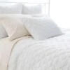 Pine Cone Hill By Annie Selke Quilted Silken Solid White Coverlet, Full/Queen