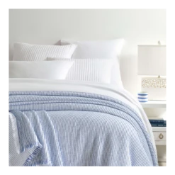 Pine Cone Hill By Annie Selke Santo Stripe Blue Coverlet, King