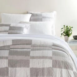 Pine Cone Hill By Annie Selke Shibori Grey Coverlet, Twin