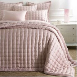 Pine Cone Hill By Annie Selke Silken Solid Slipper Pink Puff, Full/Queen