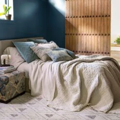 Pine Cone Hill By Annie Selke Washed Linen Natural Quilt, Full/Queen -Coco & Wolf Shop pine cone hill by annie selke washed linen natural quilt fullqueen 0313