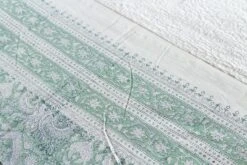 Seafoam Green Floral Print Cotton Bed Coverlet -Coco & Wolf Shop seafoam green floral print cotton bed coverlet 2170