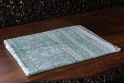 Seafoam Green Floral Print Cotton Bed Coverlet -Coco & Wolf Shop seafoam green floral print cotton bed coverlet 9169