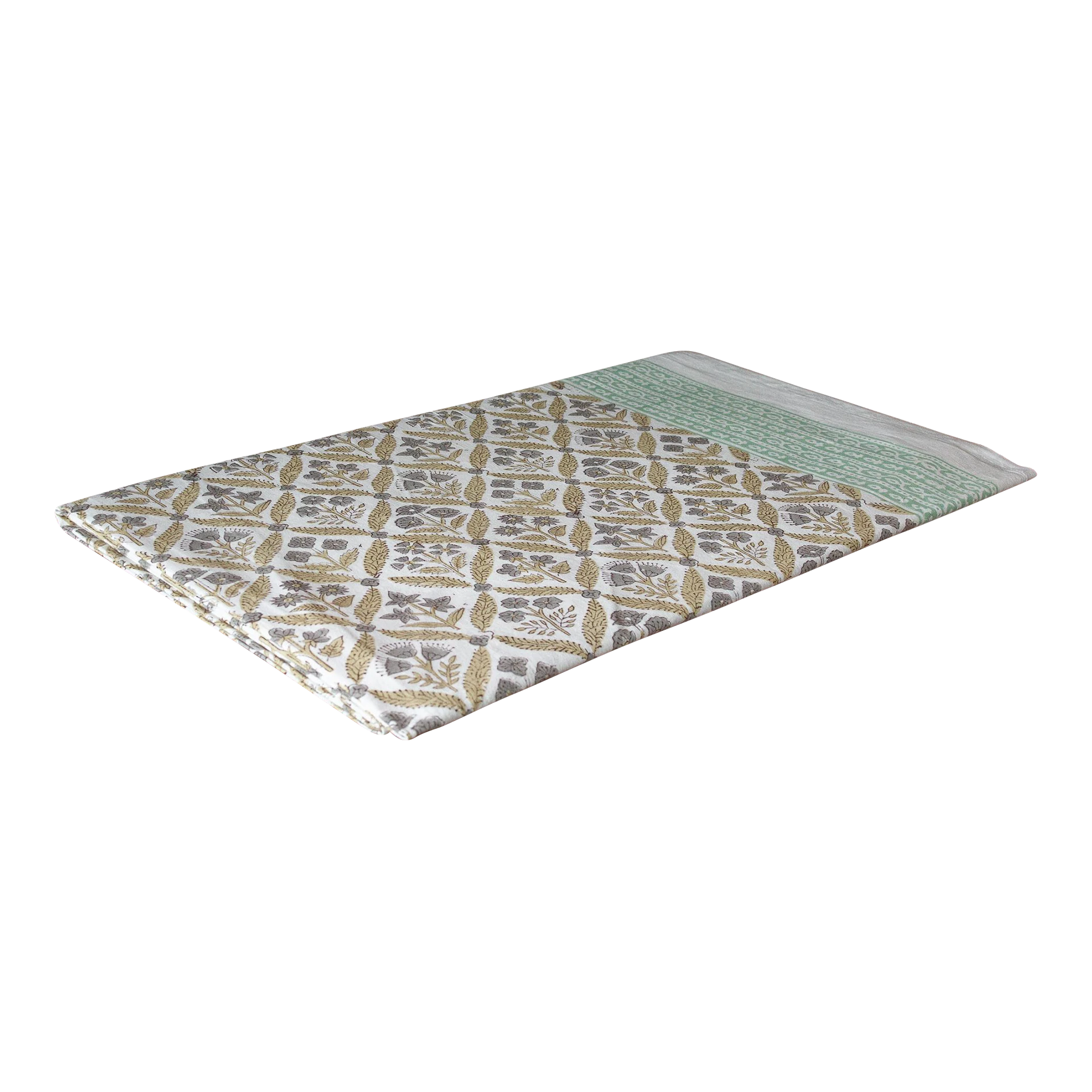 Spring Garden Block Print Cotton Bed Coverlet 3 Spring Garden Block Print Cotton Bed Coverlet