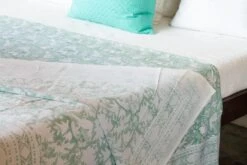 Summer Robin Block Print Cotton Bed Coverlet -Coco & Wolf Shop summer robin block print cotton bed coverlet 1013