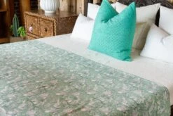 Summer Robin Block Print Cotton Bed Coverlet -Coco & Wolf Shop summer robin block print cotton bed coverlet 2850