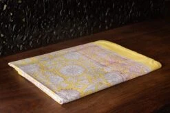 Sunflower Yellow Block Print Cotton Bed Coverlet -Coco & Wolf Shop sunflower yellow block print cotton bed coverlet 7952