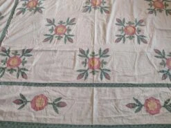 Vintage 1980s Hand Quilted Applique Floral Duvet Coverlet 16 Vintage 1980s Hand Quilted Applique Floral Duvet Coverlet -Coco & Wolf Shop vintage 1980s hand quilted applique floral duvet coverlet 9140