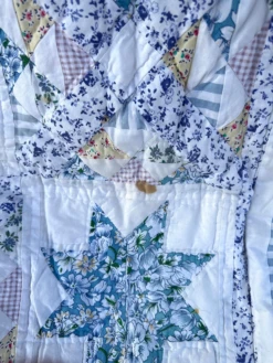 Vintage Pastel Blue/Pink Star Quilt -Coco & Wolf Shop vintage pastel bluepink star quilt 4397