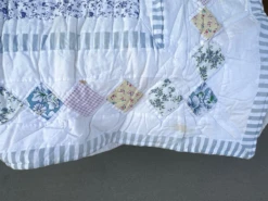 Vintage Pastel Blue/Pink Star Quilt -Coco & Wolf Shop vintage pastel bluepink star quilt 7092